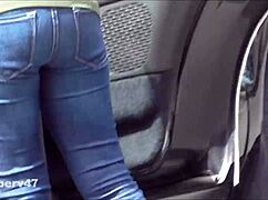 Hidden camera captures candid moments with mature ebony woman