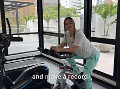 Petite blonde convinces stranger at gym to fuck her hairy pussy till creampie
