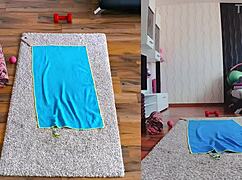 want to see this milf spreading her big curvy ass in naked yoga?