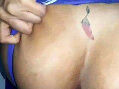 milf safada pleases lover with blue stockings