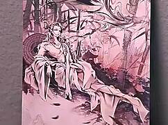 Watching hentai while using a dildo toy from mrlsexdoll