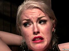 Blonde slave bound on device