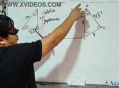 student milf nerd glasses solves sexual equations with anal creampie in bedroom 😈