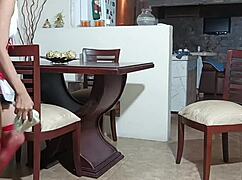 my stepbro's cock hardens while i clean