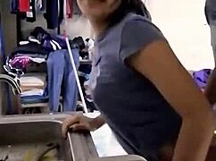 Isn't it hot how this pretty Mexican amateur gets fucked while washing dishes?