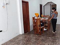 I intensely fuck the maid while my wife is not home, her big ass bouncing in the taboo encounter.