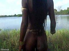 hot skinny africn villge girl walking naked in her villaage probably looking for some dick