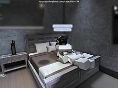 quietly fucking a fan on the bed with intense passion