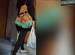 Mature milf with curly hair caught in warehouse agrees to intense ass fucking until stomach hurts to pay debts