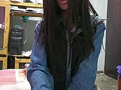 Daddy porn production boss gets the best ever blowjob close up by fantastic black blowjob queen cock sucking slut