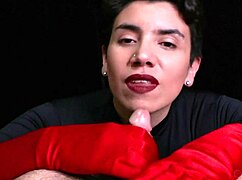 cum on red opera gloves