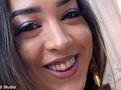 colombian melania dark takes big cock in tight ass, drinks piss