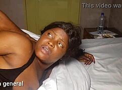 Homemade scene featuring a curvy thick lady passionately taking a massive black cock with fingering and spanking