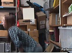 Teen Caught Stealing Big Tits and Confronted in Backroom Bust