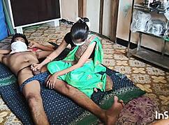 My village bhabhi shivani in green saree on ranch