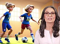 AI-generated story of a mom and her stepson playing football