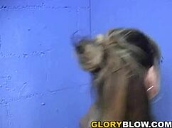 busty cougar anjelica teases bbc at the gloryhole