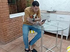 Girl performs anal assfucking, blowjob, and muff diving on muscular guy.