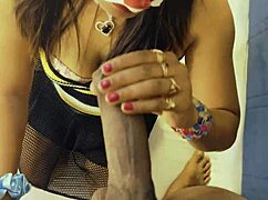 I'm the horny Indian university coed deepthroating friend's monster cock in his house homemade