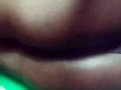 African Shemale Jerks Huge Monster Cock in Close-Up Homemade Solo Cum Blast