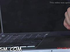 Bound Blonde Slave Masturbates Furiously with Toys After Dinner!