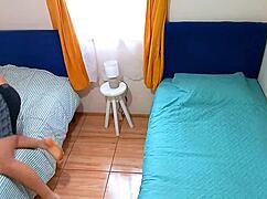 Stepmom Shares Hotel Bed But Steps Over To Ride Stepson's Cock Hard