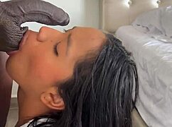 look how he- he devours this huge meat dildo, damn that amateur couple nysdel goes wild