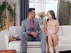 kept petite asian babysitter squirting from pussy licking and scissoring wet