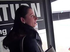 I spot this petite 18yo german teen july sun... seduce her for risky public car fuck outdoors.