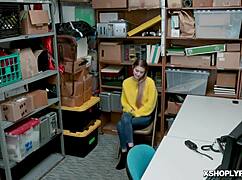 damn this big tits teen rides monster cock on office desk 😍