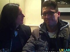 Classy stockings milf fingers her wet pussy before sucking big cock in heels