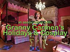 Granny endures double fucking creampie blast for christmas in july