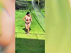 Enm Diamond's horny milf outdoor blowjob hits different 😍🍆💦