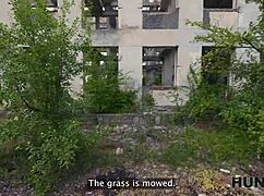 slutty brunette takes stranger's thick cock deep in outdoor anal 😈🍑