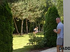 Teen yogi rides daddy's huge cock! 🔥🍆