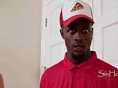 hey, these five horny cougars mistook the black pizza guy for a stripper and gangbanged him hard