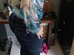 Tanned beauty slips into sexy bikini revealing perfect tan lines